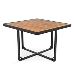 9-Pieces Acacia Wood Patio Dining Set, Space Saving Outdoor Patio Set,