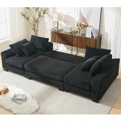 114' Sleeper Sofa,U Shaped Sofa , Pull Out Bed,Convertible Oversize 2