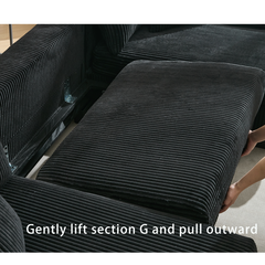 114' Sleeper Sofa,U Shaped Sofa , Pull Out Bed,Convertible Oversize 2